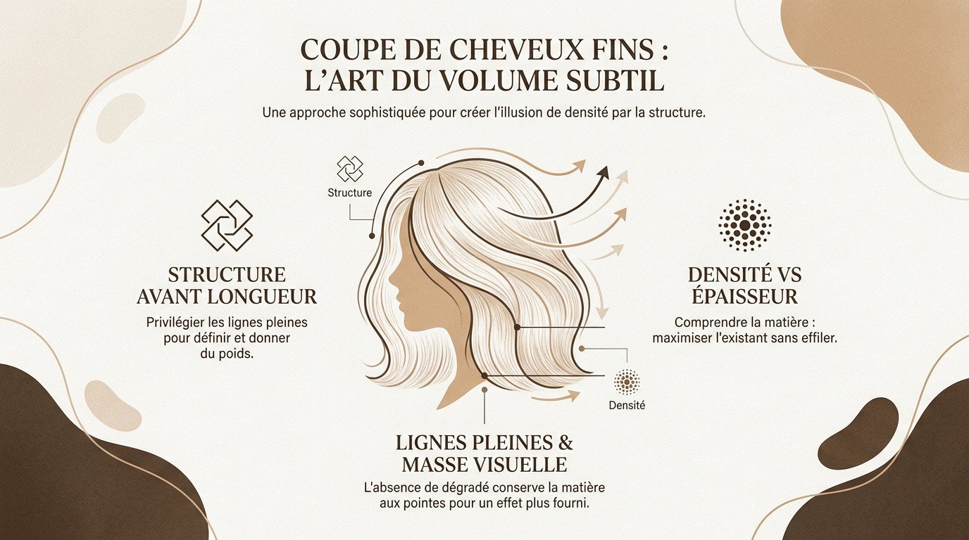 Femme avec une coupe carrée volumineuse pour cheveux fins