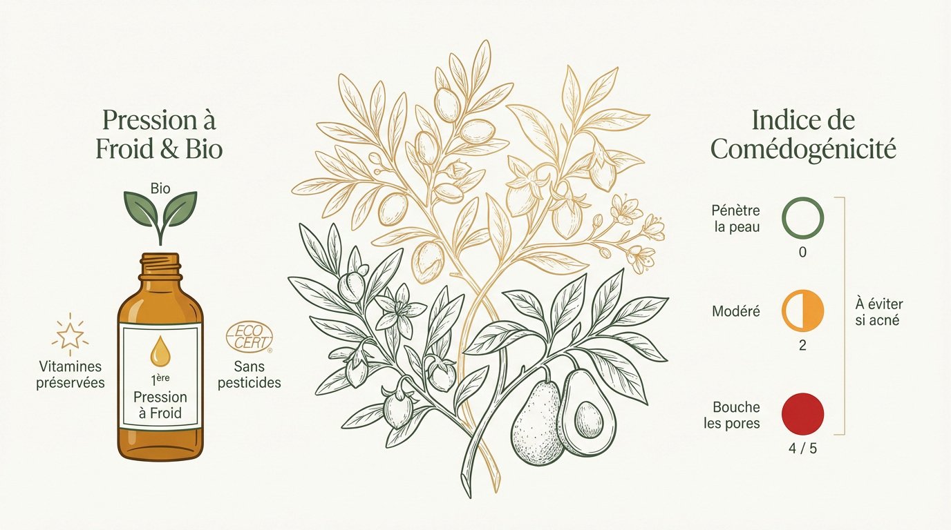 Guide des critères de qualité et de comédogénicité des huiles végétales