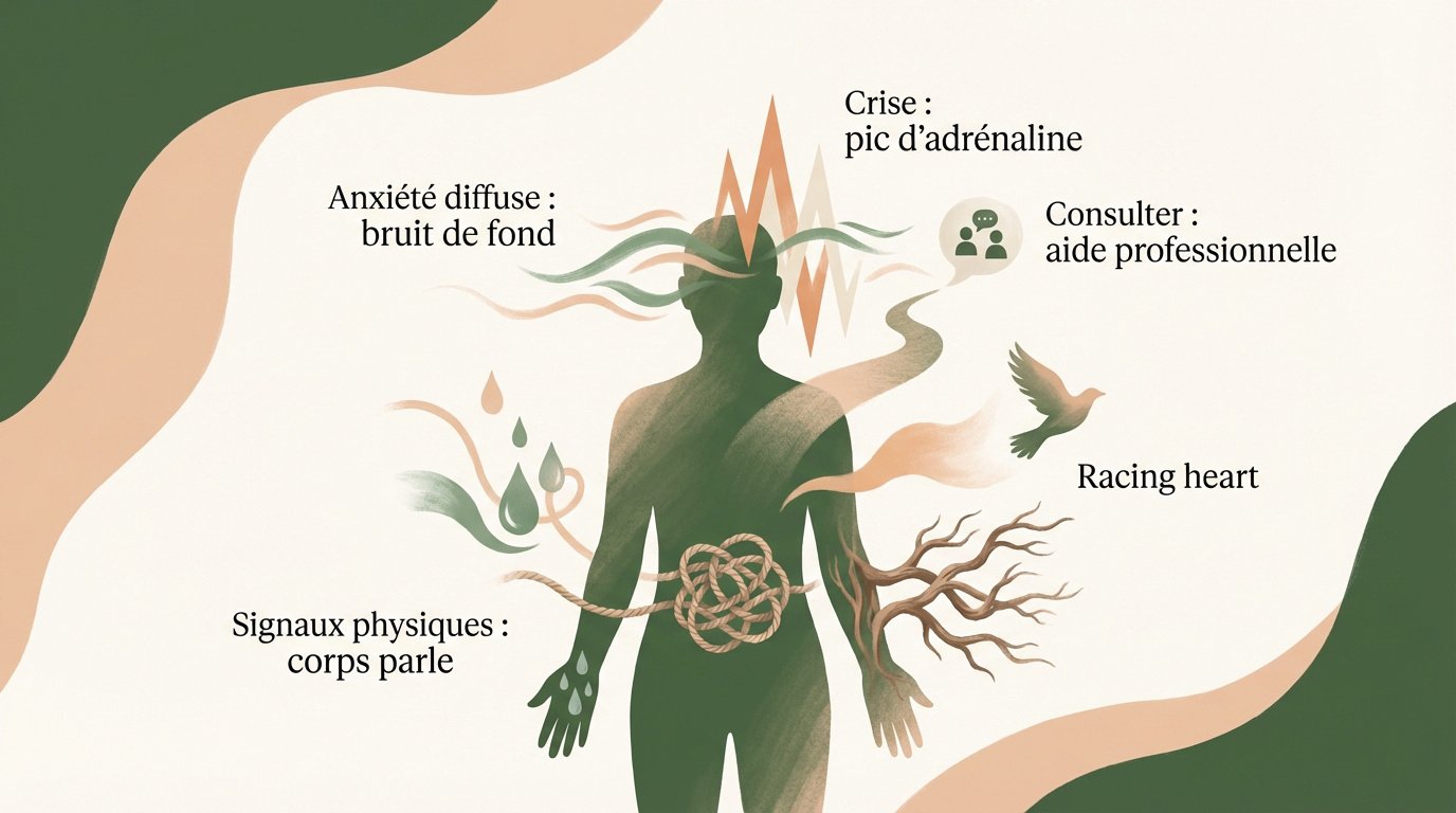 Illustration d'une personne retrouvant la sérénité face à l'anxiété
