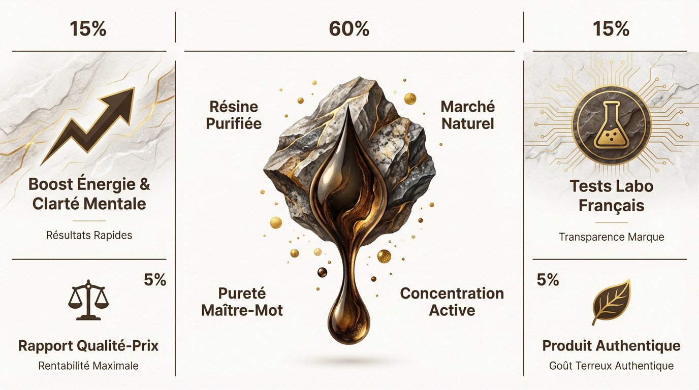 R&eacute;sine de Shilajit Primal pure et authentique pour l'&eacute;nergie et la vitalit&eacute;