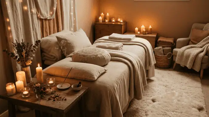ambiance massage body body bougies encens lumière douce cocooning