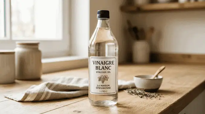 comment ouvrir une bouteille de vinaigre blanc bouchon à vis plan de travail bois