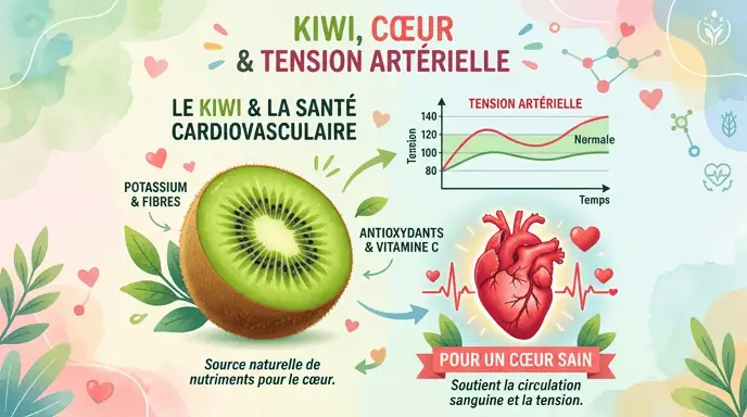 kiwi potassium bienfaits cardiovasculaires tension artérielle glycémie