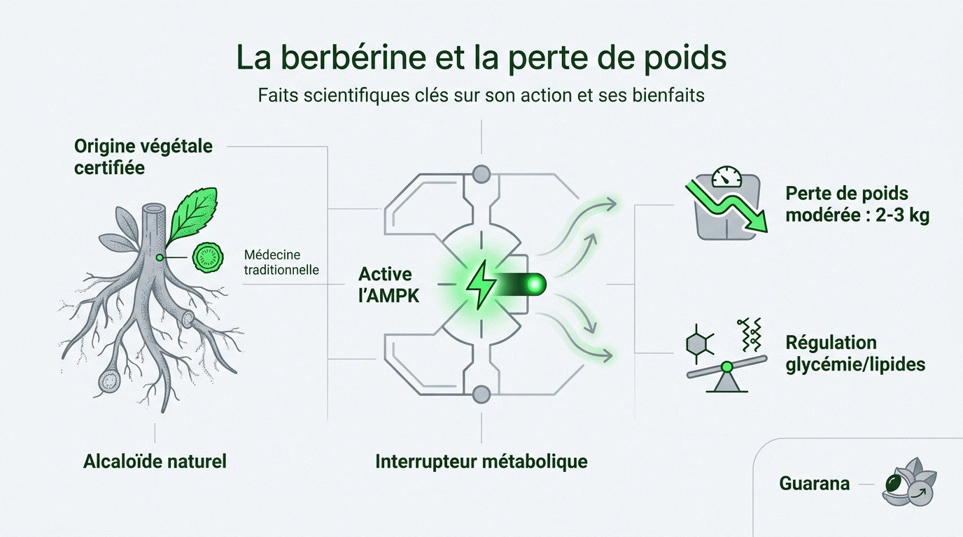 Berbérine naturelle extraite de l'épine-vinette pour le métabolisme