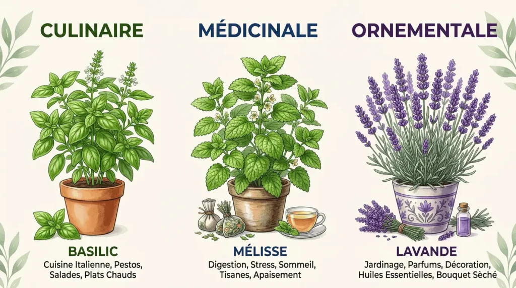 aromatiques culinaires médicinales ornementales basilic mélisse lavande