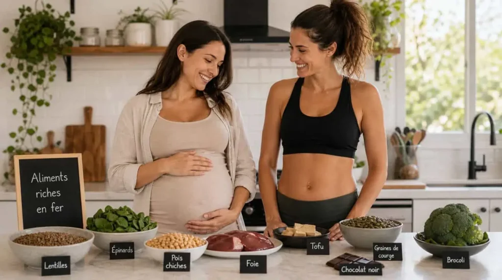besoins en fer femme enceinte sportive végétarienne alimentation