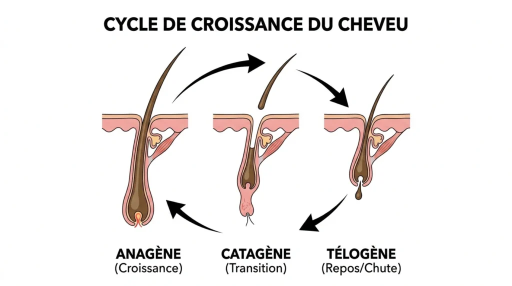 cycle capillaire et rôle des vitamines pour cheveux
