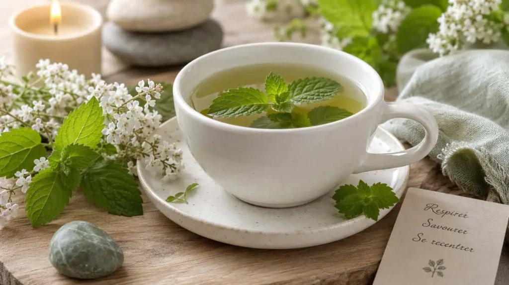 plantes aromatiques bien-être mélisse menthe infusion relaxante