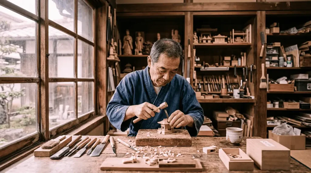 origine artisanale japonaise du book nook fait main