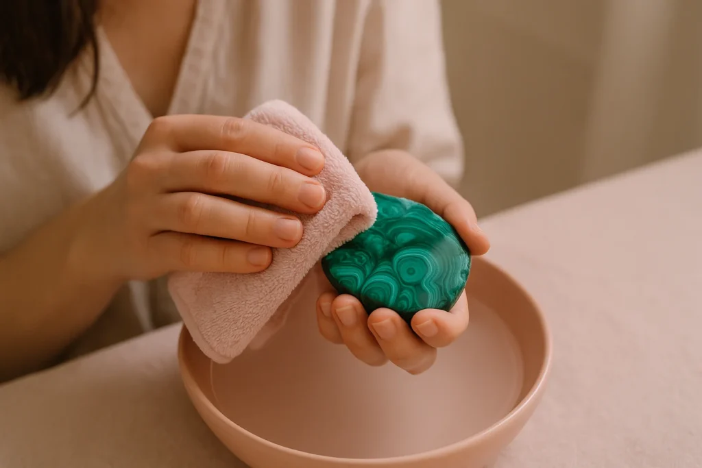 entretien et purification de la malachite en lithothérapie