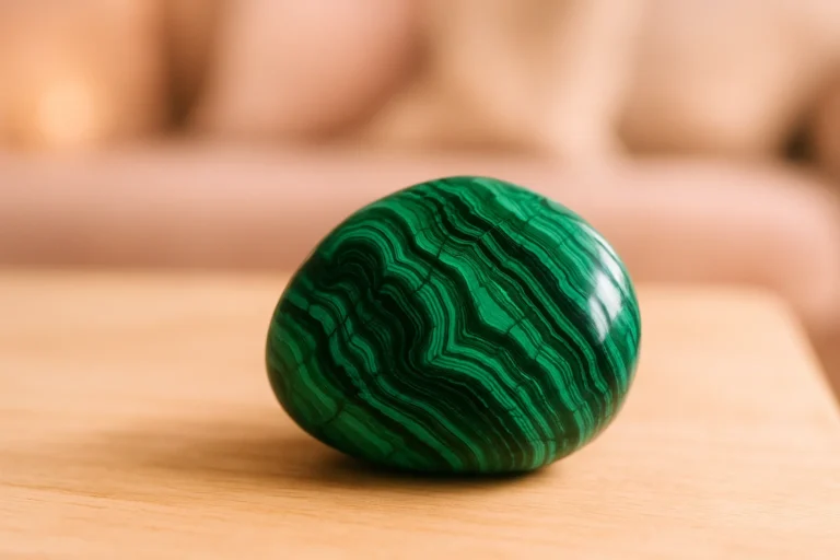 pierre de malachite verte polie utilisée en lithothérapie