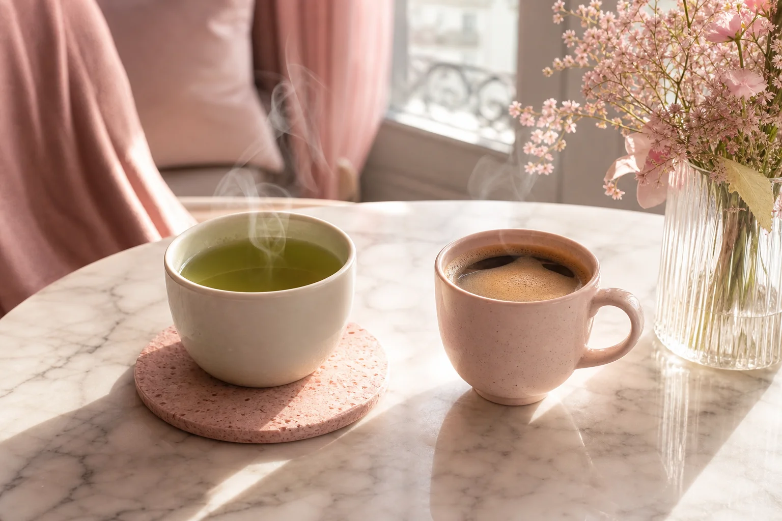 boissons diurétiques naturelles comme le thé vert et le café