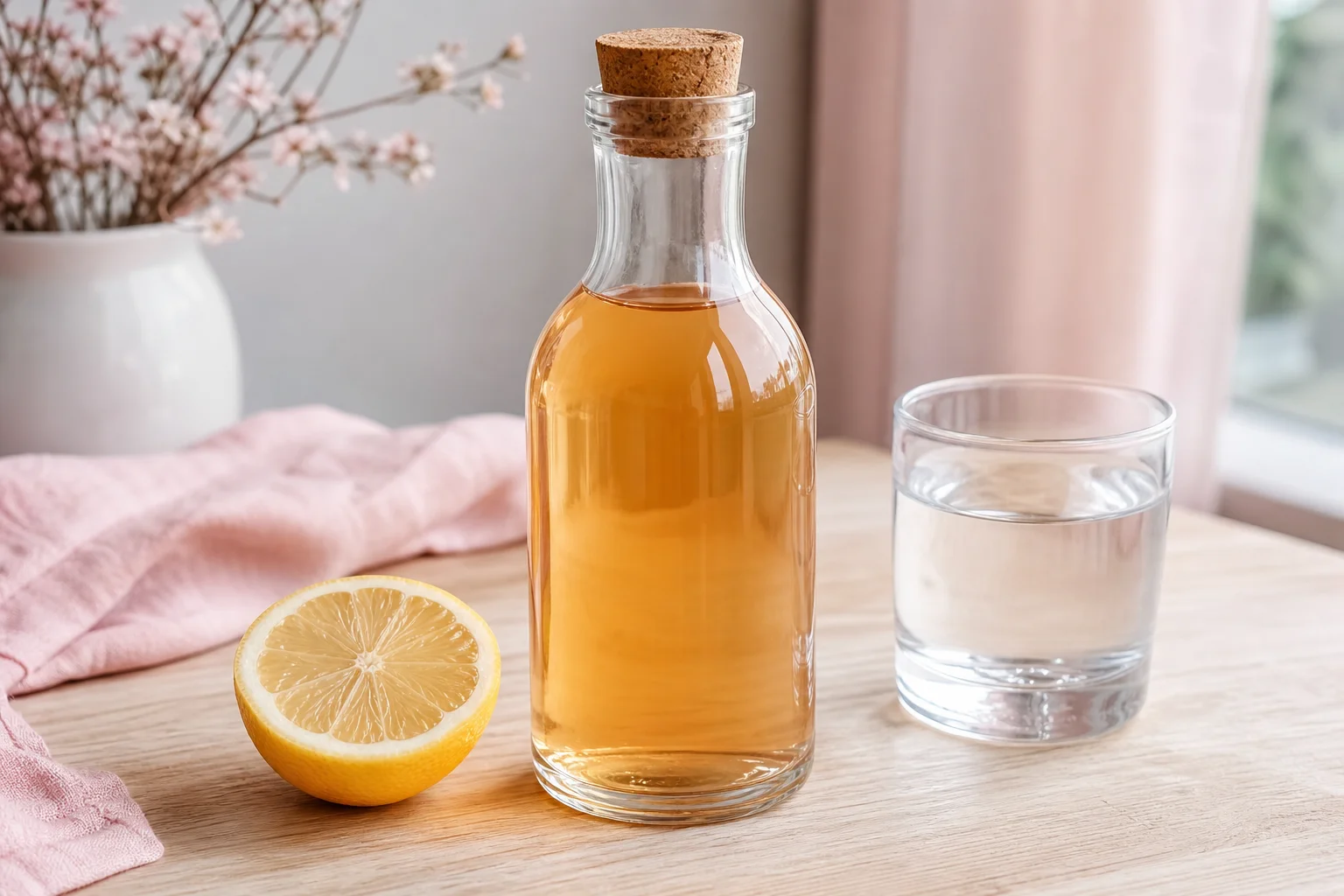 Citron et vinaigre de cidre comme remède de grand-mère pour maigrir du ventre
