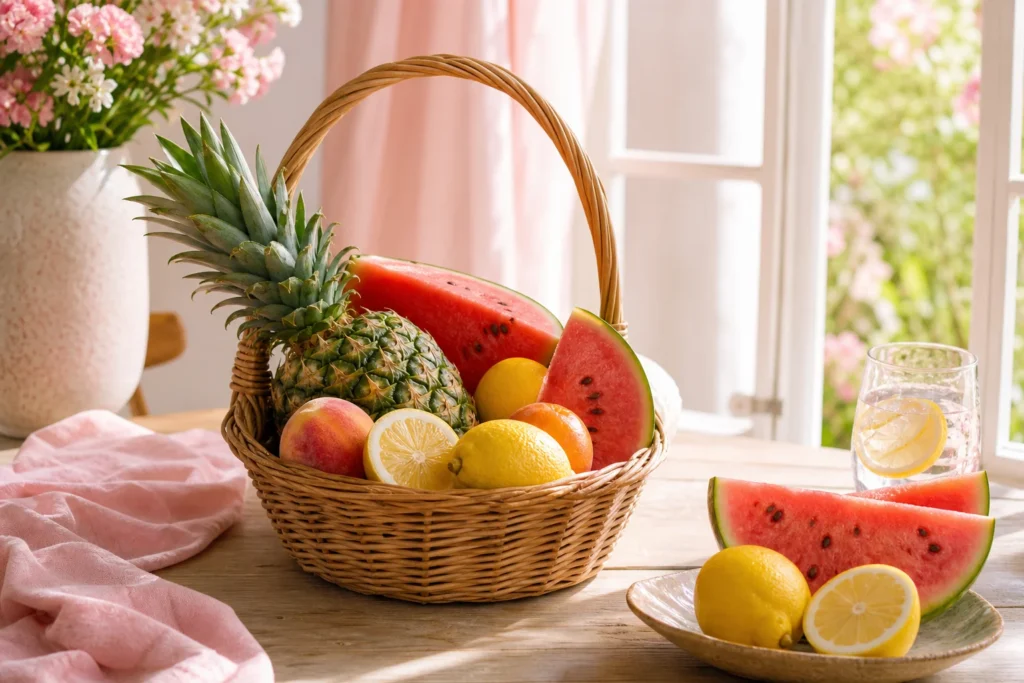 sélection de fruits utilisés comme aliment diurétique naturel