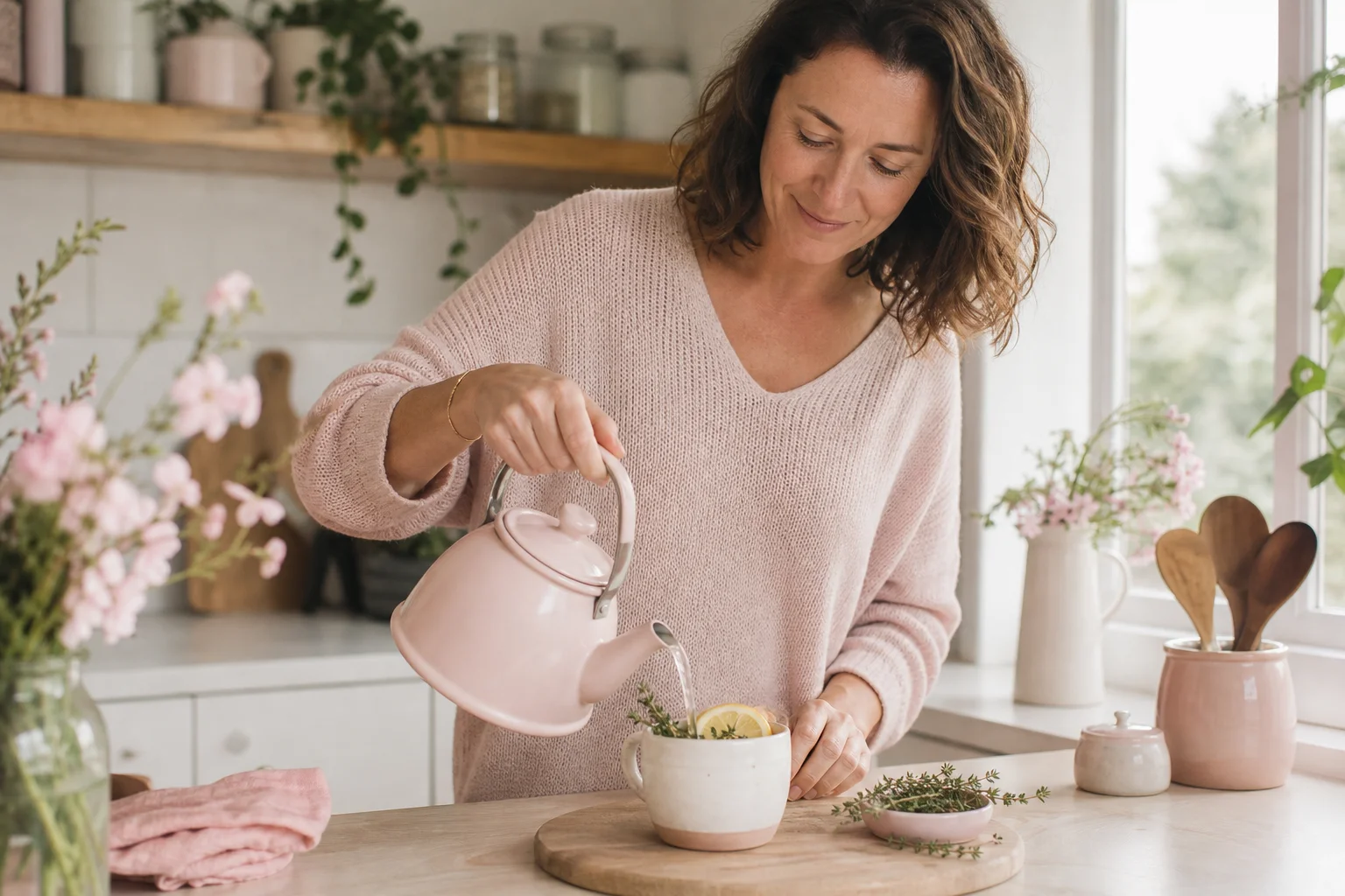 Remède de grand-mère pour maigrir du ventre à base de tisane thym-citron